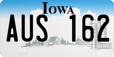 IA license plate AUS162