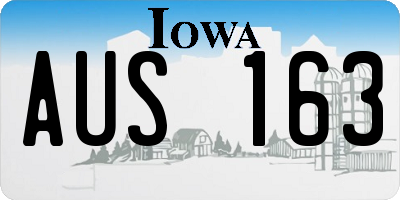 IA license plate AUS163