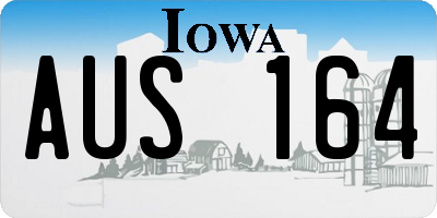 IA license plate AUS164