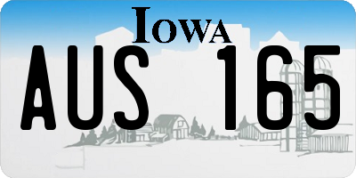 IA license plate AUS165
