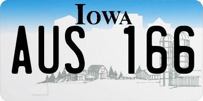 IA license plate AUS166