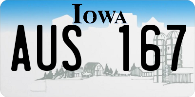 IA license plate AUS167
