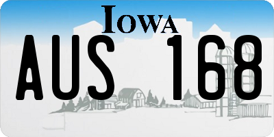 IA license plate AUS168