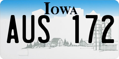IA license plate AUS172