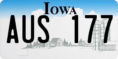 IA license plate AUS177
