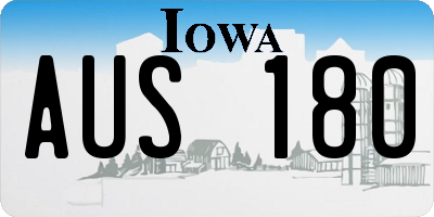 IA license plate AUS180