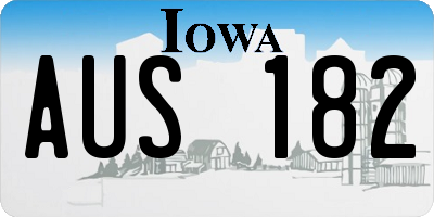 IA license plate AUS182