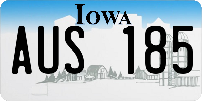 IA license plate AUS185