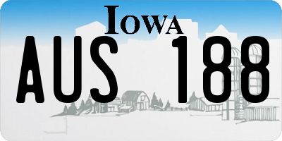 IA license plate AUS188