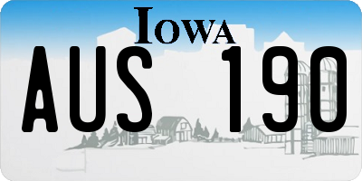 IA license plate AUS190