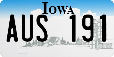 IA license plate AUS191