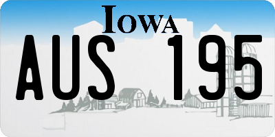 IA license plate AUS195