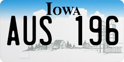 IA license plate AUS196