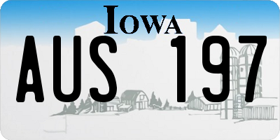 IA license plate AUS197