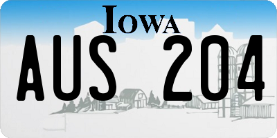 IA license plate AUS204