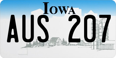 IA license plate AUS207