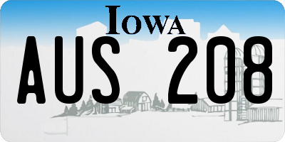 IA license plate AUS208