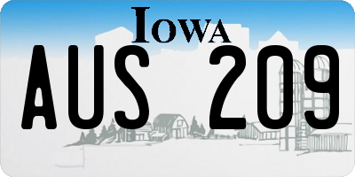 IA license plate AUS209
