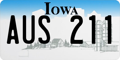 IA license plate AUS211
