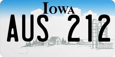 IA license plate AUS212