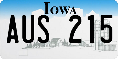 IA license plate AUS215