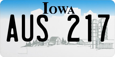 IA license plate AUS217