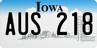 IA license plate AUS218