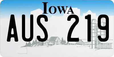 IA license plate AUS219