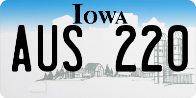 IA license plate AUS220