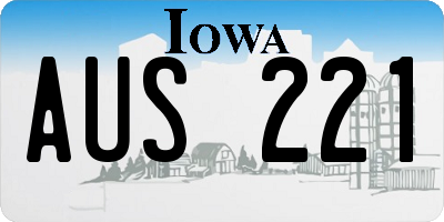IA license plate AUS221
