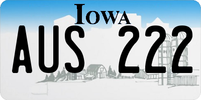 IA license plate AUS222