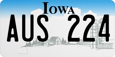 IA license plate AUS224