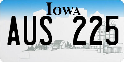 IA license plate AUS225