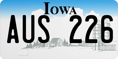 IA license plate AUS226