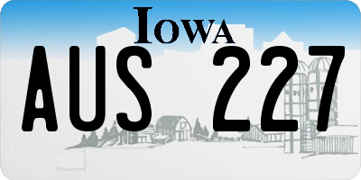IA license plate AUS227