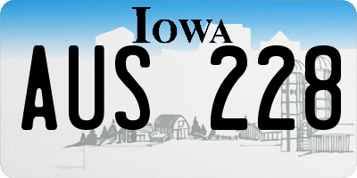 IA license plate AUS228