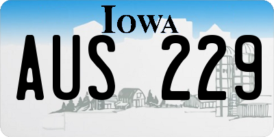 IA license plate AUS229