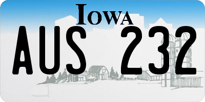IA license plate AUS232