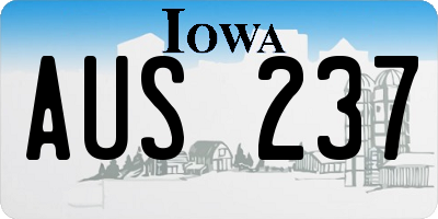 IA license plate AUS237