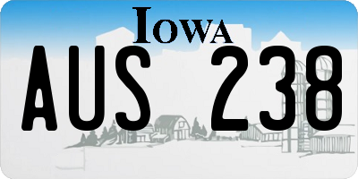 IA license plate AUS238