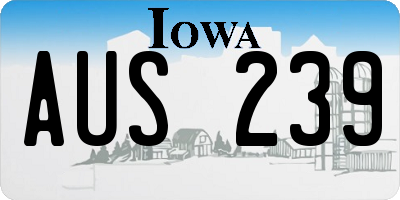 IA license plate AUS239