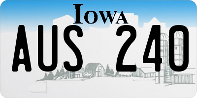 IA license plate AUS240