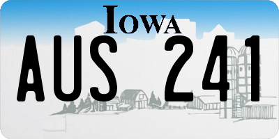 IA license plate AUS241