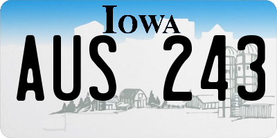 IA license plate AUS243
