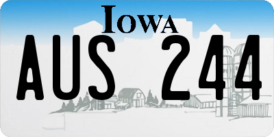 IA license plate AUS244