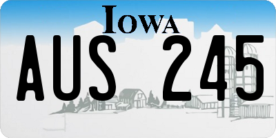 IA license plate AUS245