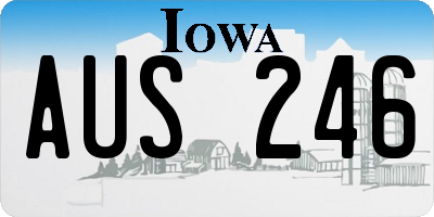IA license plate AUS246