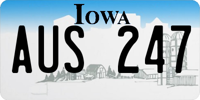IA license plate AUS247