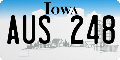 IA license plate AUS248