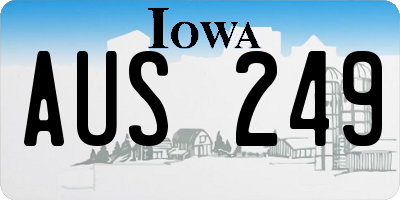 IA license plate AUS249